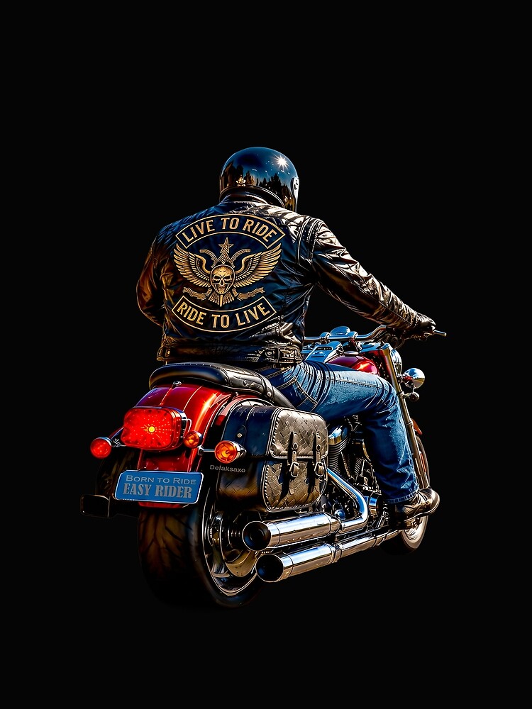 Thumbnail 4 of 4, Graphic T-Shirt, BORN TO RIDE - LIVE TO RIDE - Easy Rider designed and sold by danielbmcneill.