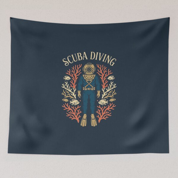 Item preview, Vintage Scuba Diving Deep Sea Diver Helmet Coral Reef designed and sold by KiwiRider.