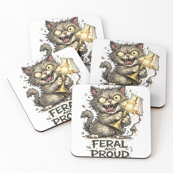 Item preview, Feral And Proud Crazy Cat – Funny Chaotic Cat Mom Cat Lover Gift designed and sold by SaNaCreation13.
