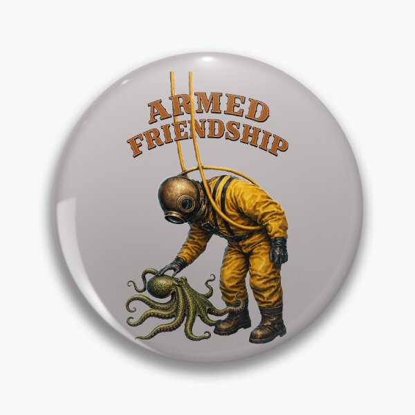 Item preview, Vintage Diver Using a Diving Helmet and Petting a Large Octopus URM designed and sold by urmaddad.