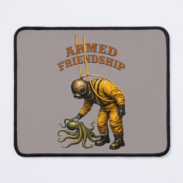 Item preview, Vintage Diver Using a Diving Helmet and Petting a Large Octopus URM designed and sold by urmaddad.