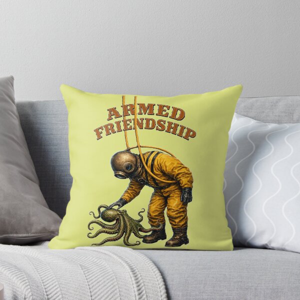 Item preview, Vintage Diver Using a Diving Helmet and Petting a Large Octopus URM designed and sold by urmaddad.