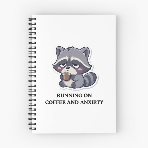 Item preview, Running On Coffee And Anxiety Funny Raccoon Sticker designed and sold by crazyhome.