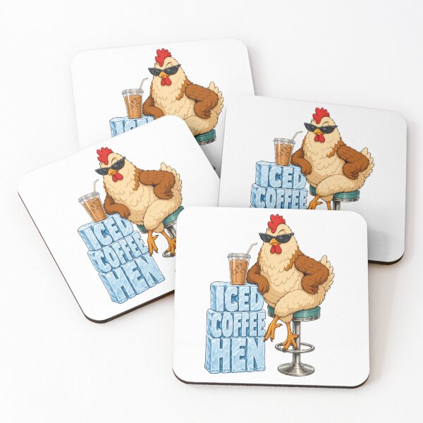 Item preview, Iced Coffee Hen Cool Sunglasses Funny Illustration designed and sold by GibasVisuals.