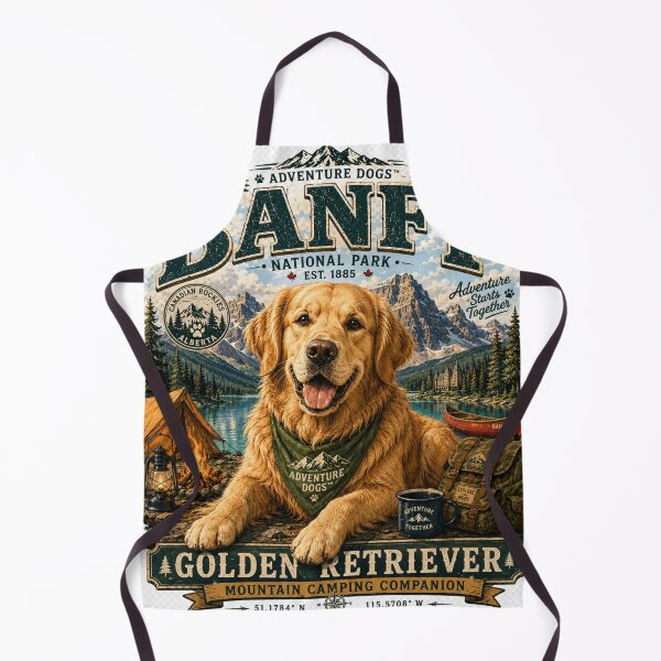 Item preview, Banff National Park Golden Retriever | Mountain Camping Adventure | Vintage Outdoor Dog Lover T-Shirt designed and sold by TeeVibeHaus.