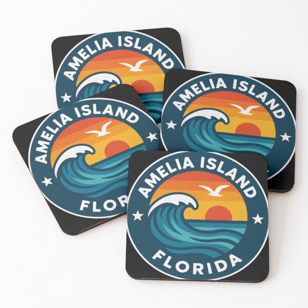 Item preview, Amelia Island Florida Retro Wave Sunset designed and sold by FLUFFandBEYOND.