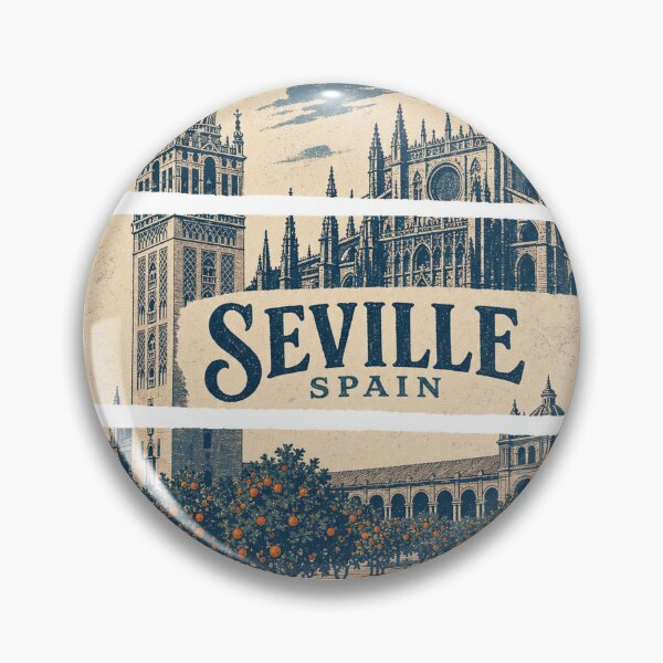 Item preview, Vintage Seville City Illustration designed and sold by VisualArtsOasis.
