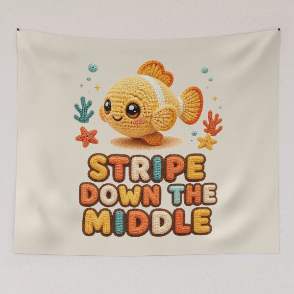 Item preview, Cute Crochet Skunk Clownfish Stripe Down The Middle Design designed and sold by Panom Suavichien.