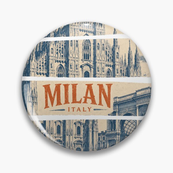 Item preview, Retro Milan Landmark Illustration designed and sold by VisualArtsOasis.