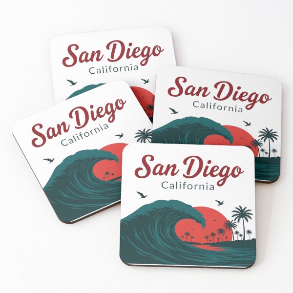 Item preview, San Diego California - Sunset Surf Wave Coastal Beach Retro Travel designed and sold by conggamenhatvip.