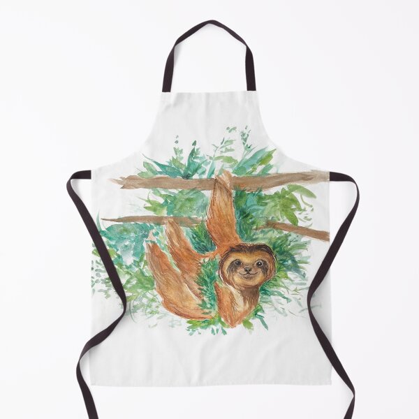 Item preview, Whimsical Sloth Hanging in Botanical Leaves Watercolor designed and sold by Bonnie Kittle.