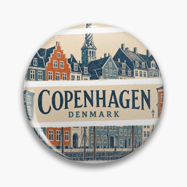 Item preview, Vintage Copenhagen City Illustration designed and sold by VisualArtsOasis.