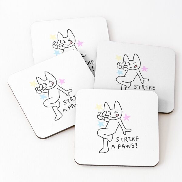 Item preview, Anime Cat Pose Sticker | “Strike a Paws!” | Cute Kawaii Cat Art | Funny Cat Meme for Cat Lovers designed and sold by lazydayz16.