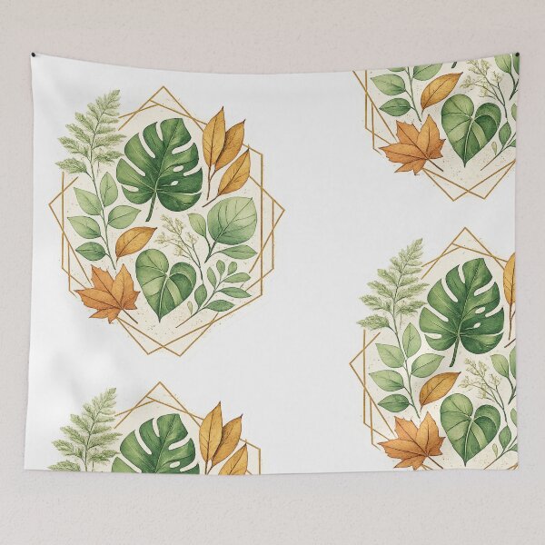 Item preview, Minimal Watercolor Botanical Leaves Gold Geometric Aesthetic designed and sold by MUSA'S.