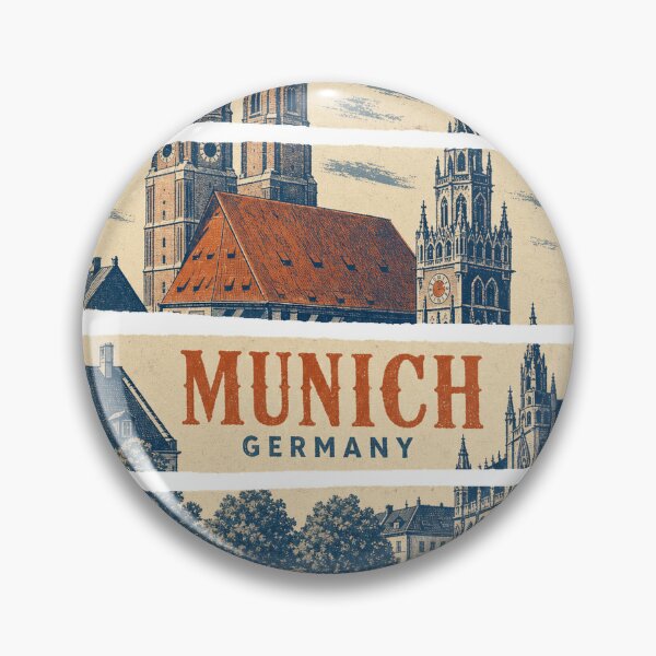 Item preview, Vintage Munich City Illustration designed and sold by VisualArtsOasis.