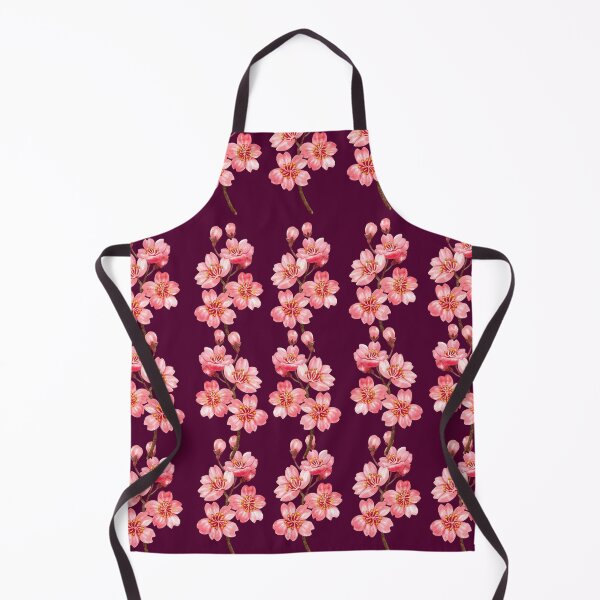 Item preview, Vintage Sakura Cherry Blossom Pattern on Deep Plum Purple designed and sold by Jyoti-Quotes.