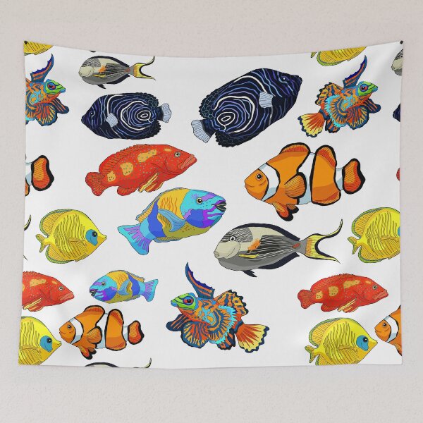 Item preview, Dive into the tropical waters with this vibrant llustration of an exotic Red Sea clown fish amphiprion designed and sold by OrPolly.