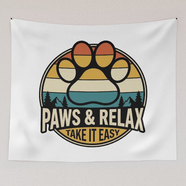 Item preview, funny paws and relax take it easy vintage mountain dog lover designed and sold by ArtDesignTp.