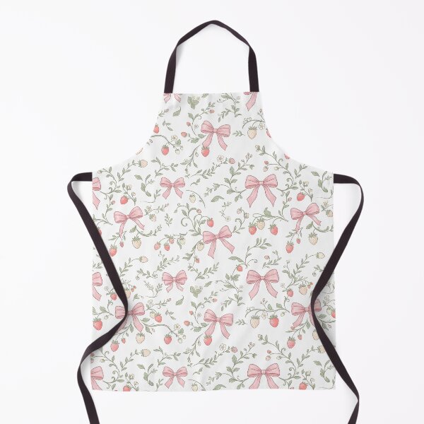 Item preview, Coquette Strawberry Bow Pattern, Pink Strawberry Seamless Floral Print, Cottagecore Aesthetic, Cute Feminine Design for Mugs, Tumblers, Fabric & Gifts designed and sold by Raw Tigers.