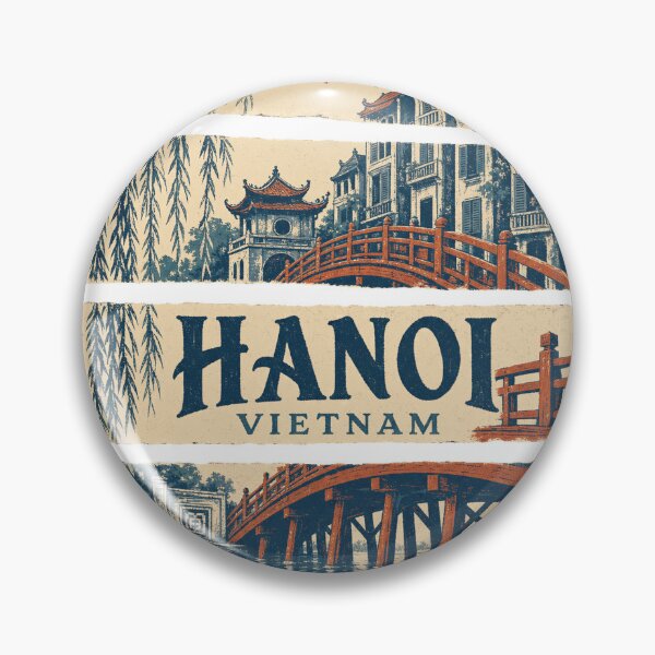 Item preview, Vintage Hanoi City Illustration designed and sold by VisualArtsOasis.