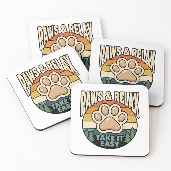 Item preview, chill paws dog take it easy retro mountain art designed and sold by ArtDesignTp.