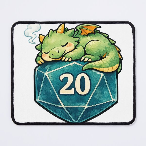 Item preview, Sleepy Baby Dragon Napping on d20 Dice designed and sold by eignvalue.