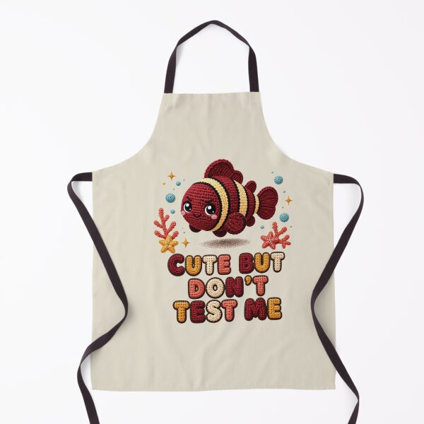 Item preview, Cute Crochet Maroon Clownfish Cute But Don't Test Me Design designed and sold by Panom Suavichien.