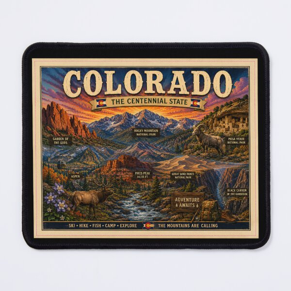 Item preview, Colorado Scenic State Illustration | Rocky Mountain National Park | Colorado Wall Art designed and sold by Swanny's Custom T-shirt and Gift Designs.