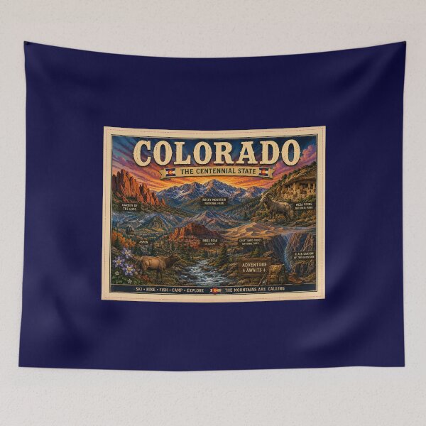 Item preview, Colorado Scenic State Illustration | Rocky Mountain National Park | Colorado Wall Art designed and sold by Swanny's Custom T-shirt and Gift Designs.