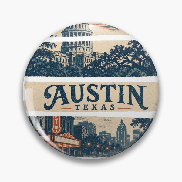 Item preview, Retro Austin Travel Illustration designed and sold by VisualArtsOasis.