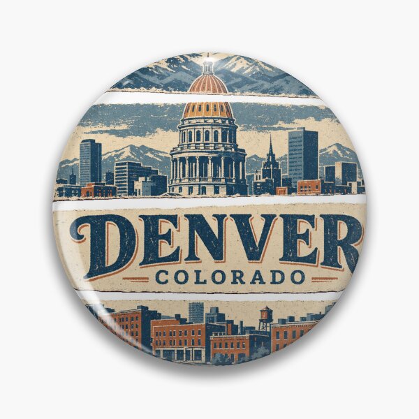 Item preview, Denver Colorado Vintage Travel Art designed and sold by VisualArtsOasis.