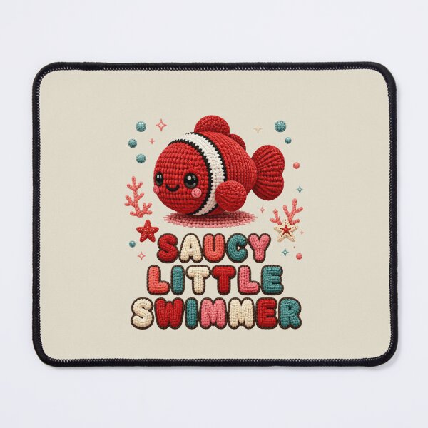 Item preview, Cute Crochet Tomato Clownfish Saucy Little Swimmer Design designed and sold by Panom Suavichien.