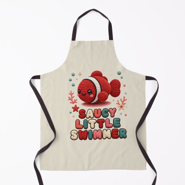 Item preview, Cute Crochet Tomato Clownfish Saucy Little Swimmer Design designed and sold by Panom Suavichien.