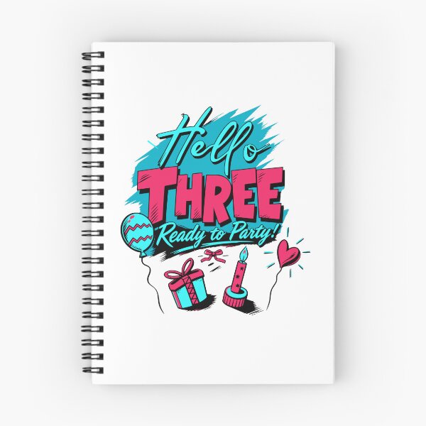 Item preview, Hello Three Ready to Party Vibrant 3 Year Old Celebration designed and sold by illeN-Art-World.