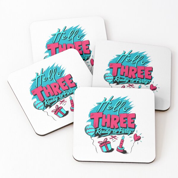 Item preview, Hello Three Ready to Party Vibrant 3 Year Old Celebration designed and sold by illeN-Art-World.