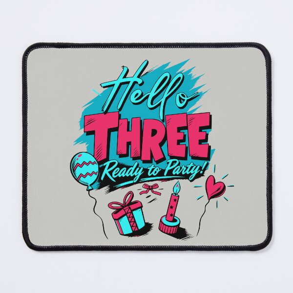 Item preview, Hello Three Ready to Party Vibrant 3 Year Old Celebration designed and sold by illeN-Art-World.