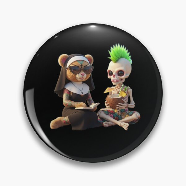 Item preview, NunBear Reading and Mohawk Skelly Tropical Chill designed and sold by LujziWorld.