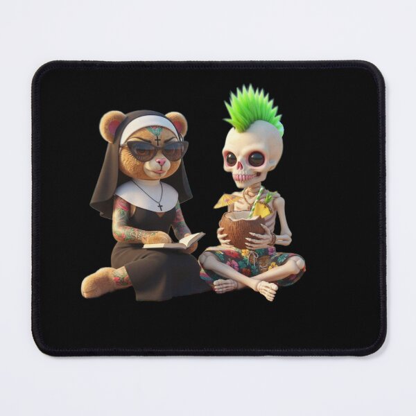 Item preview, NunBear Reading and Mohawk Skelly Tropical Chill designed and sold by LujziWorld.