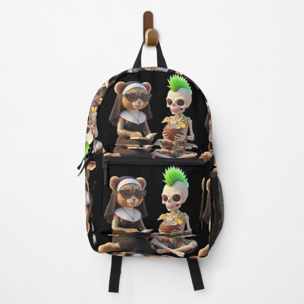 Item preview, NunBear Reading and Mohawk Skelly Tropical Chill designed and sold by LujziWorld.
