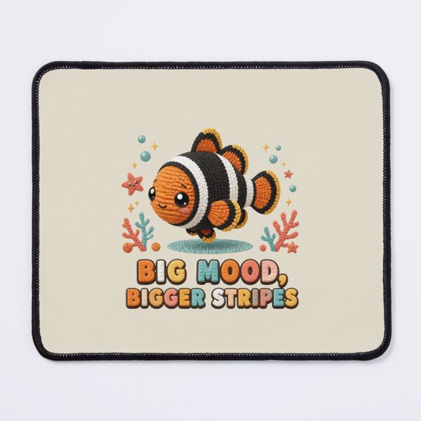 Item preview, Cute Crochet Clark's Anemonefish Big Mood Bigger Stripes Design designed and sold by Panom Suavichien.