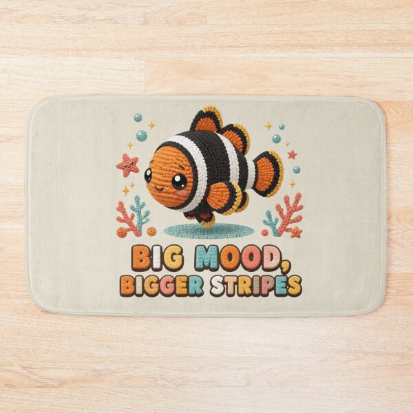 Item preview, Cute Crochet Clark's Anemonefish Big Mood Bigger Stripes Design designed and sold by Panom Suavichien.