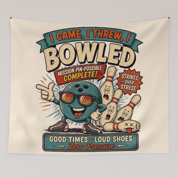 Item preview, Funny Bowling Retro Vintage Design designed and sold by radiogalaxy.