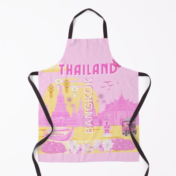Item preview, Bangkok Thailand Travel Poster | Pink Thai Temple Wall Art | Retro Travel Print | Thai Aesthetic Illustration designed and sold by Magic Love Art Print.