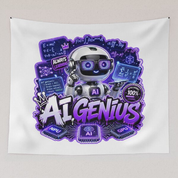 Item preview, AI GENIUS Graffiti Sticker PNG | Futuristic Artificial Intelligence Robot | Tech Geek Laptop Vinyl Decal | Programmer Coding Gamer Gift designed and sold by Stylestickers55.