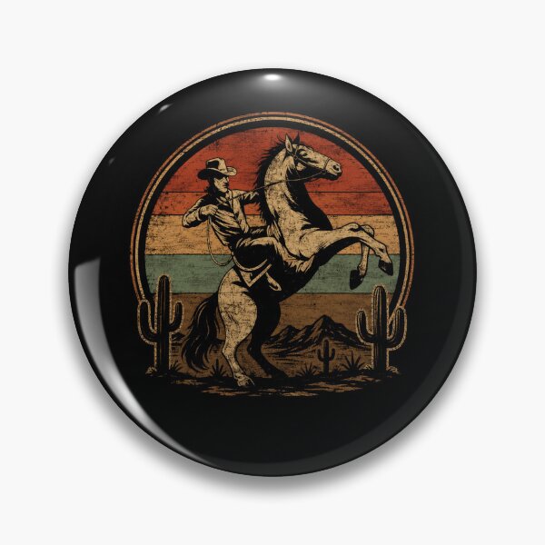 Item preview, Vintage Cowboy Horseback Desert Western Rodeo Retro Graphic designed and sold by Moizento.