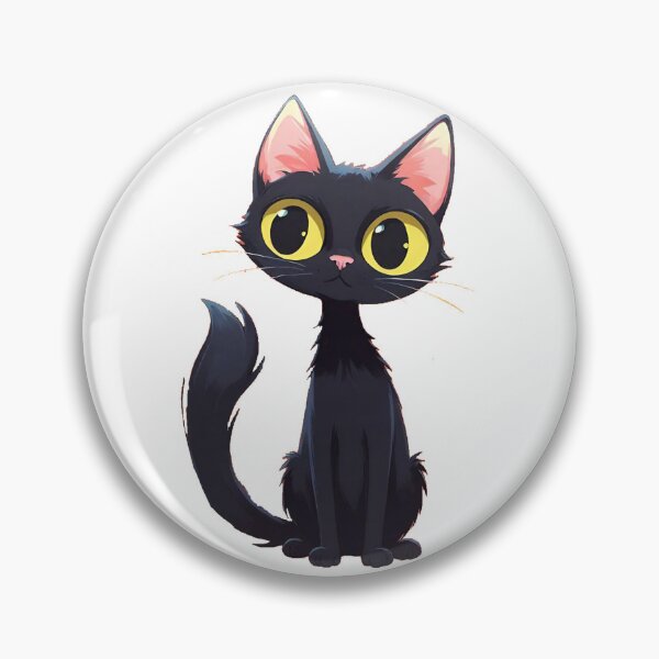 Item preview, Adorable Big-Eyed Black Cat Cartoon designed and sold by timotyarnold12.