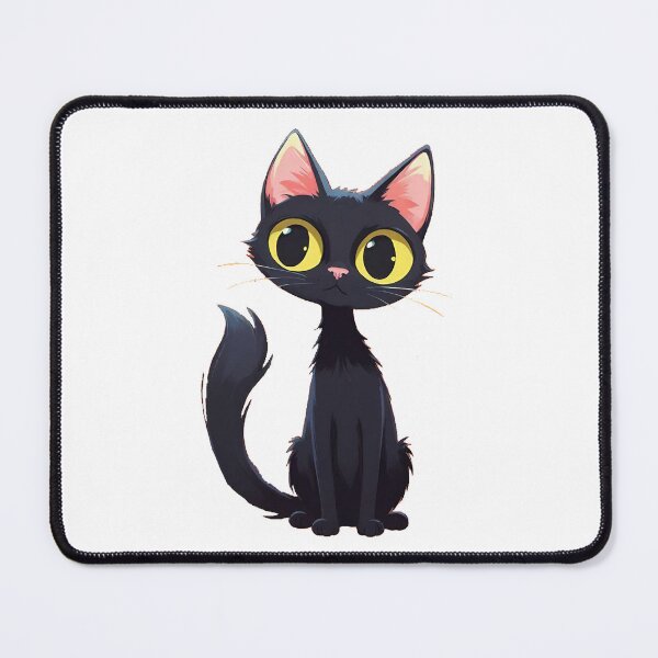 Item preview, Adorable Big-Eyed Black Cat Cartoon designed and sold by timotyarnold12.