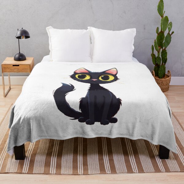 Item preview, Adorable Big-Eyed Black Cat Cartoon designed and sold by timotyarnold12.