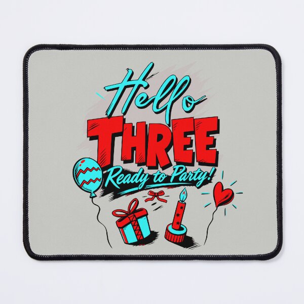 Item preview, Hello Three Modern 3rd Birthday Cute Toddler Party Outfit designed and sold by illeN-Art-World.
