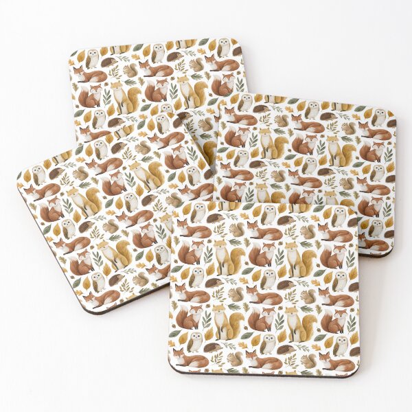 Item preview, Playful Autumn Forest Animals: Fox, Owl & Hedgehog designed and sold by TJ Art and Camera.
